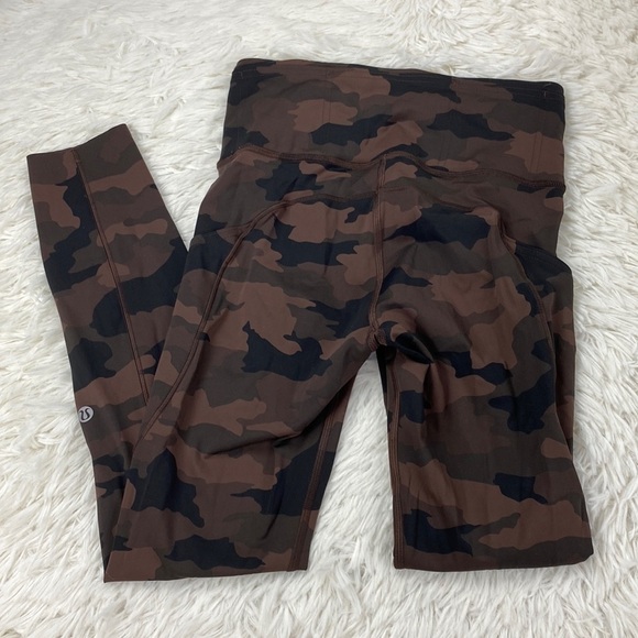 Lululemon Fast and Free Tight 25" *Non-Reflective Nulux Heritage 365 Camo Brown - Picture 5 of 6